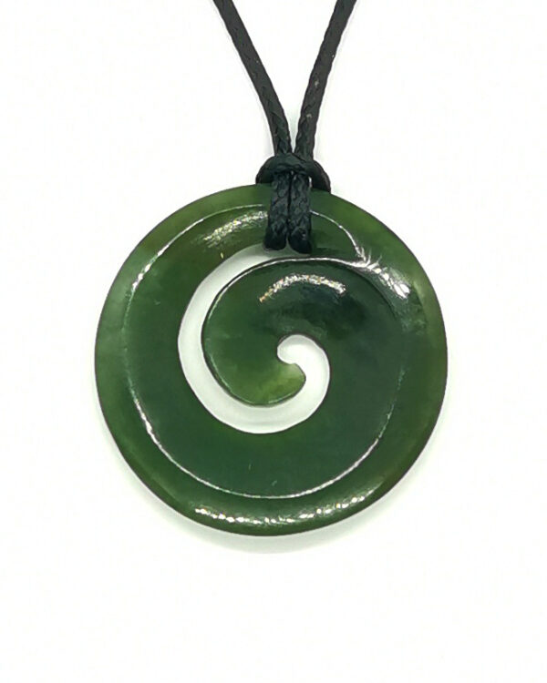 Polished Greenstone Koru Disc - Blue Penguin New Zealand Gifts