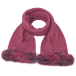 KO126 fur trim scarf rose