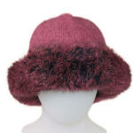 KO200 fur trim beanie rose