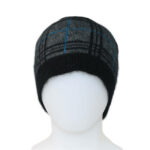 KO208 tartan beanie grey blk pac