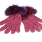 KO56 fur trim gloves rose