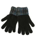KO68 tartan trim gloves grey blk pac