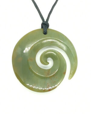 Koru Polished disc greenstone jade pounamu pendant
