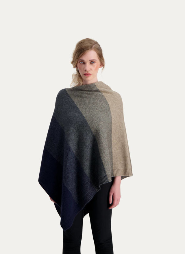 McDonald Possum Merino Ombre Poncho - Blue Penguin New Zealand Gifts