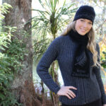 9855 Fern Beanie -9856 Black Fern Scarf