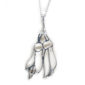 sterling silver kowhai flower pendant