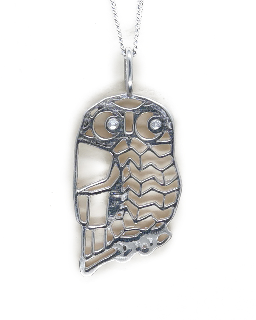 Mopoke Owl Sterling Silver Pendant