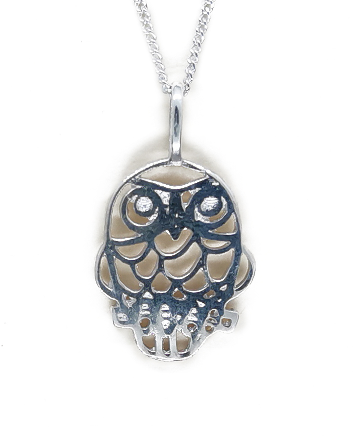 sterling silver pendant morepork owl